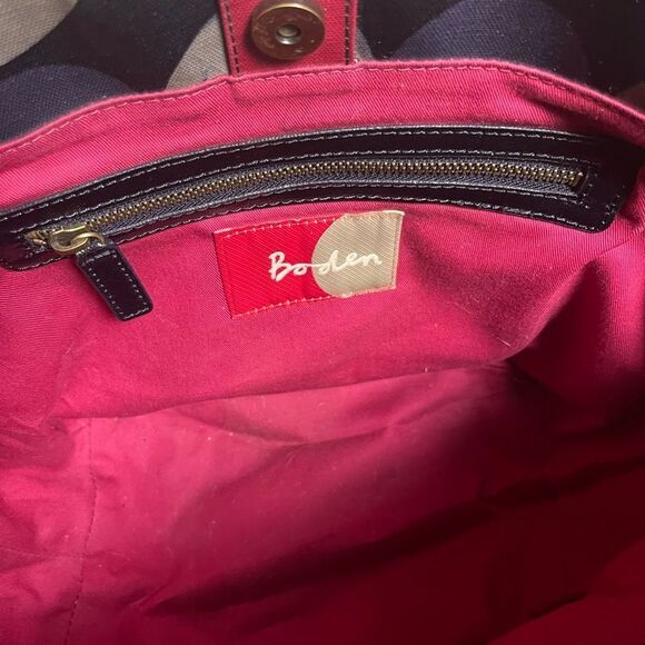 Biden coated canvas multi color Polka Dot medium Tote Bag Brass hardwares - Picture 9 of 11